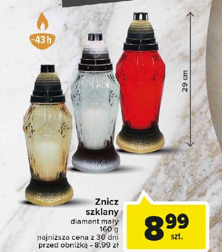 Znicz szklany diament 160 g promocja
