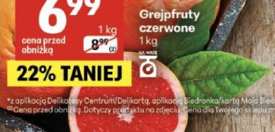 Grejpfruty czerwone promocja w Delikatesy Centrum