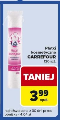 Płatki kosmetyczne CARREFOUR 120 szt. promocja w Carrefour Express