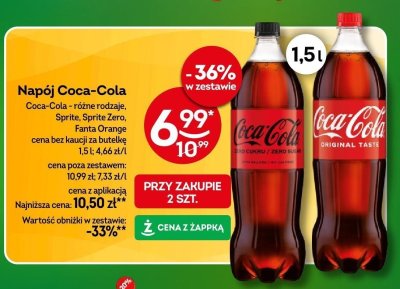 Napój Coca-Cola różne rodzaje (Coca-Cola, Sprite, Sprite Zero, Fanta Orange) promocja w Żabka