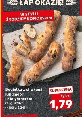 Bagietka z oliwkami kalamata i białym serem promocja