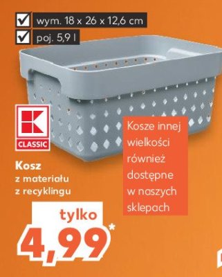 Kosz 18 x 26 x 12.6 cm 5.9 l K-classic promocja