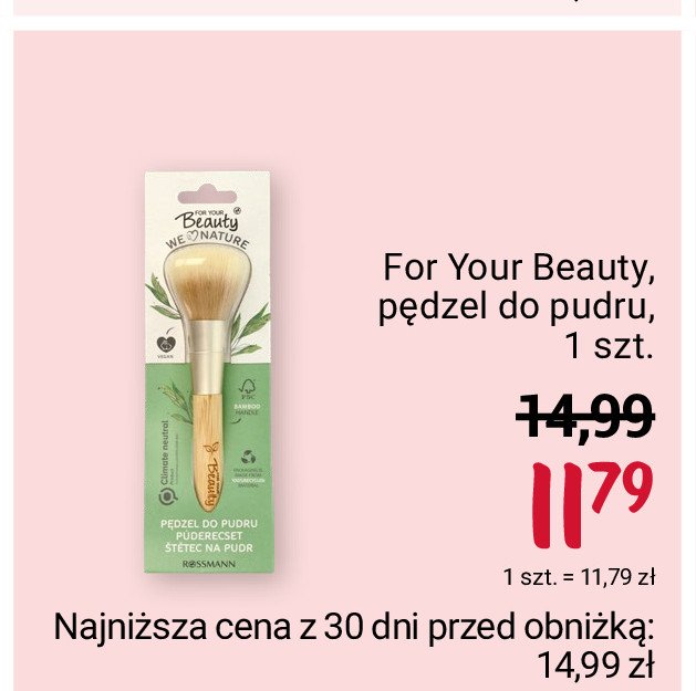 Pędzel do pudru For your beauty we love nature promocja