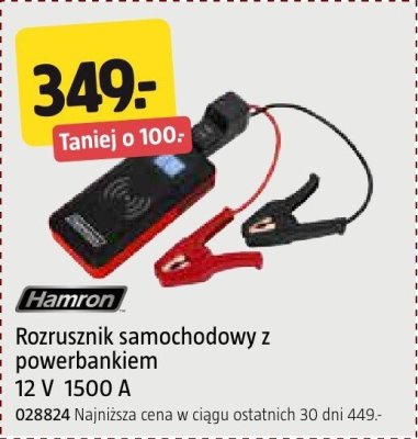 Rozrusznik samochodowy z powerbankiem Hamron 12 V 1500 A promocja w Jula