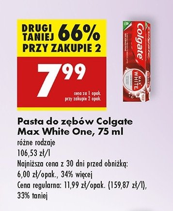 Pasta do zębów luminous Colgate max white one promocja