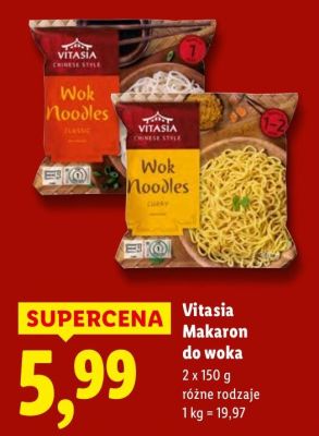 Vitasia Makaron do woka 2 x 150 g różne rodzaje promocja w Lidl