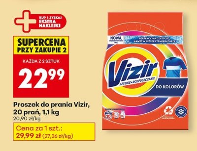 Proszek do prania Vizir, 20 prań, 1,1 kg promocja w Biedronka