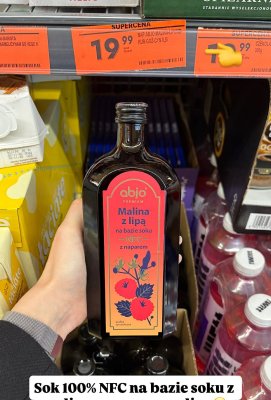 Napój Malina z lipą na bazie soku promocja w Biedronka