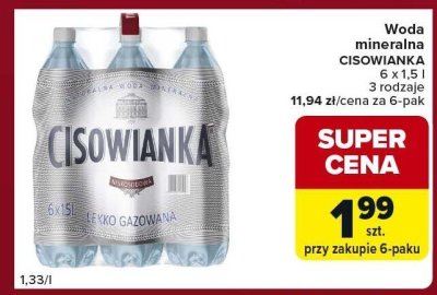 Woda mineralna CISOWIANKA promocja w Carrefour Express