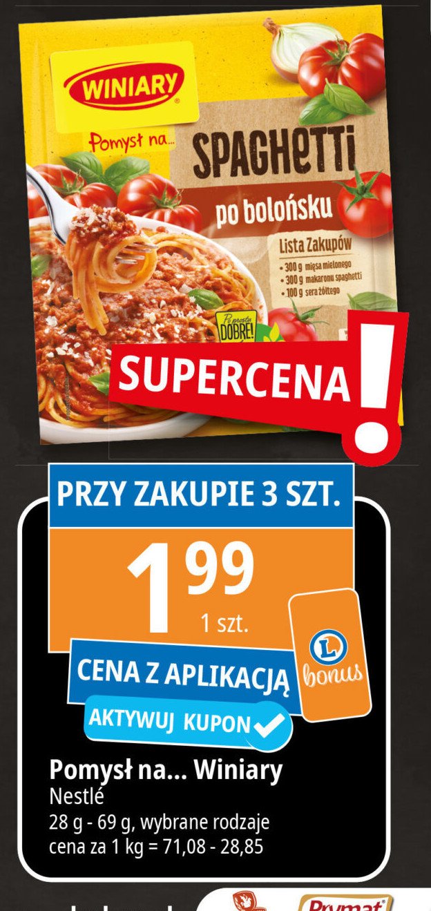 Spaghetti po bolońsku Winiary promocja w Leclerc