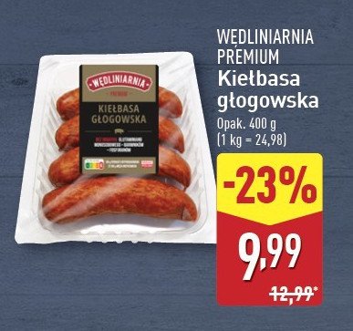 Kiełbasa głogowska Wędliniarnia premium promocja w Aldi