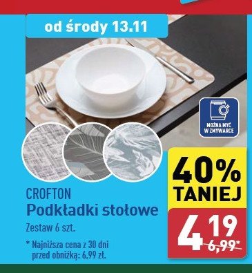 Podkładki stołowe 40 x 30 cm Crofton promocja