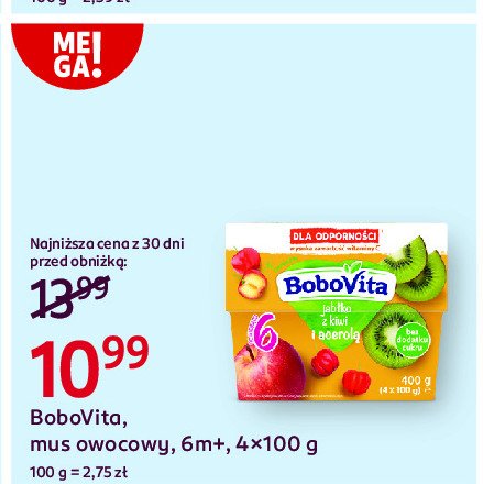 Mus jab艂ko kiwi acerola Bobovita promocja