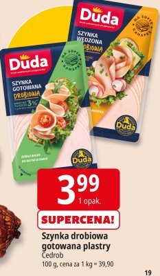 Szynka drobiowa gotowana plastry Cedrob promocja w Leclerc