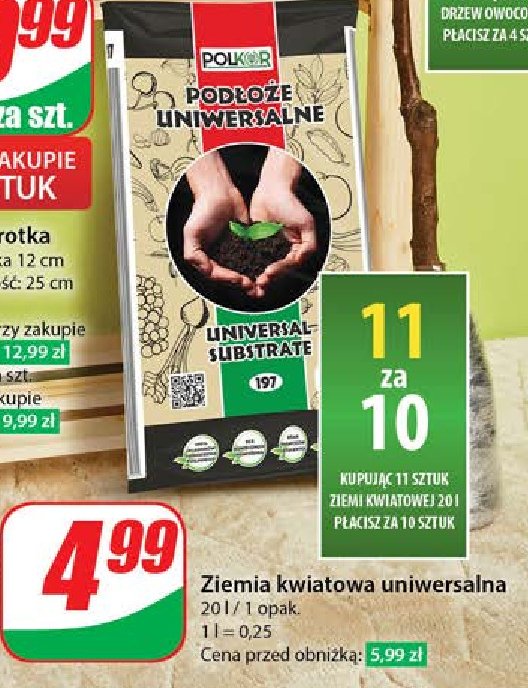 Podłoże uniwersalne Polkor promocja w Dino