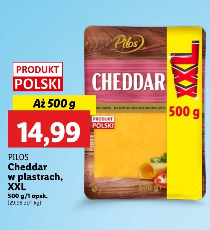 Ser cheddar w plastrach Pilos promocja