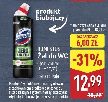 Żel do wc lime Domestos zero kamienia promocja