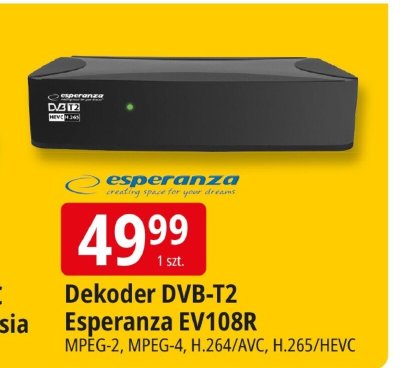 Dekoder DVB-T2 Esperanza EV108R promocja w Leclerc