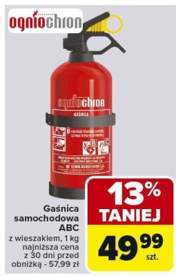 Gaśnica samochodowa ABC z wieszakiem 1 kg promocja w Carrefour