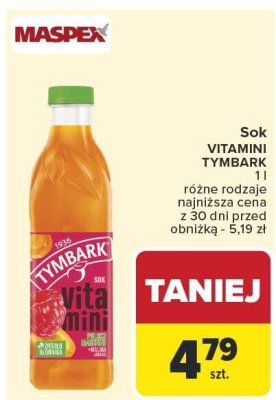 Sok VITAMINI TYMBARK różne rodzaje 1 l promocja w Carrefour