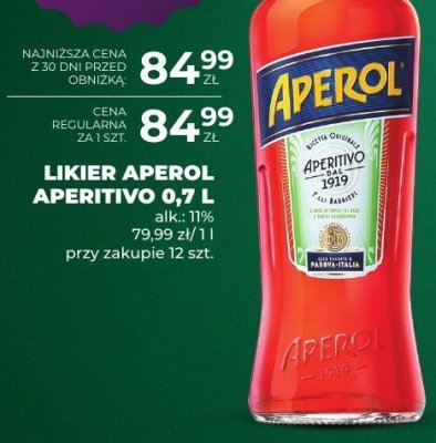 Likier Aperol Aperitivo 0,7 L promocja w Duży Ben