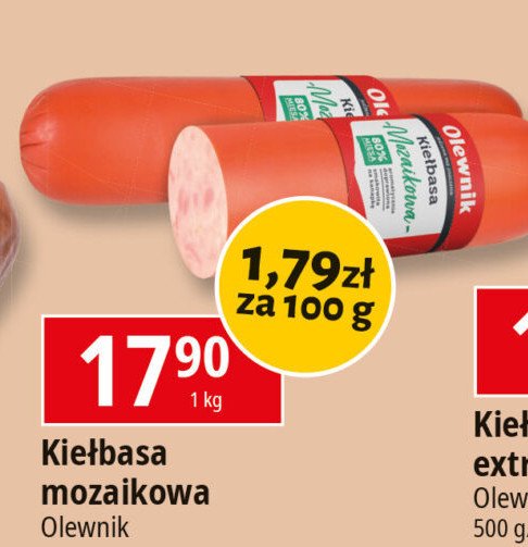 Kiełbasa mozaikowa Olewnik promocja w Leclerc