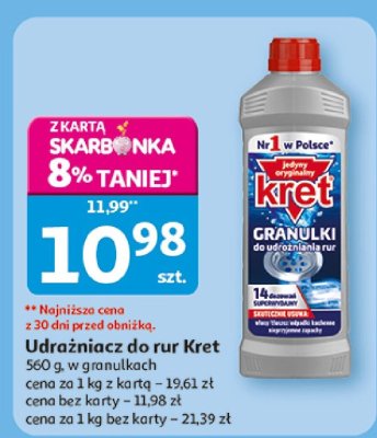 Udrożniacz do rur Kret 560 g, w granulkach promocja w Auchan