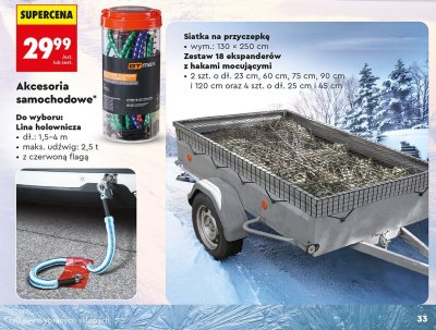 Akcesoria samochodowe GTmax - lina holownicza, siatka, zestaw ekspanderów promocja w Biedronka