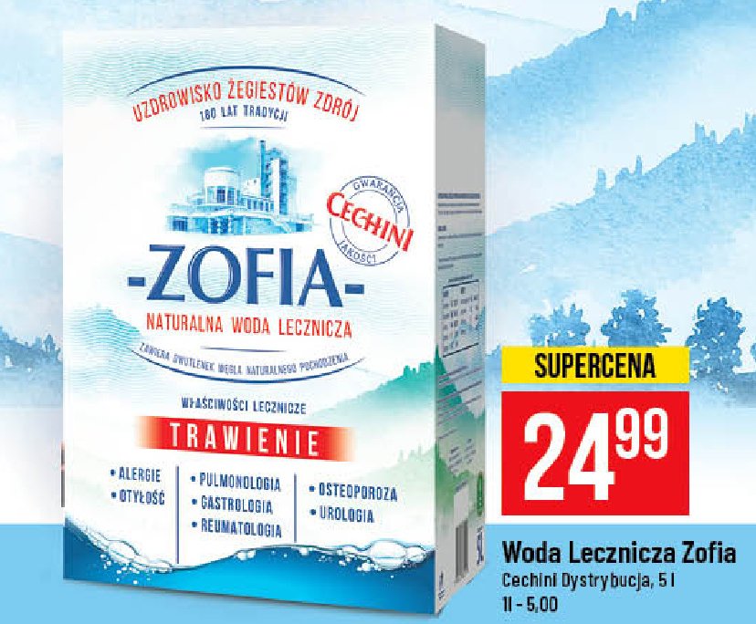 Woda lecznicza Zofia promocja