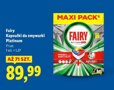 Kapsułki do zmywarki Fairy Platinum promocja w Lidl