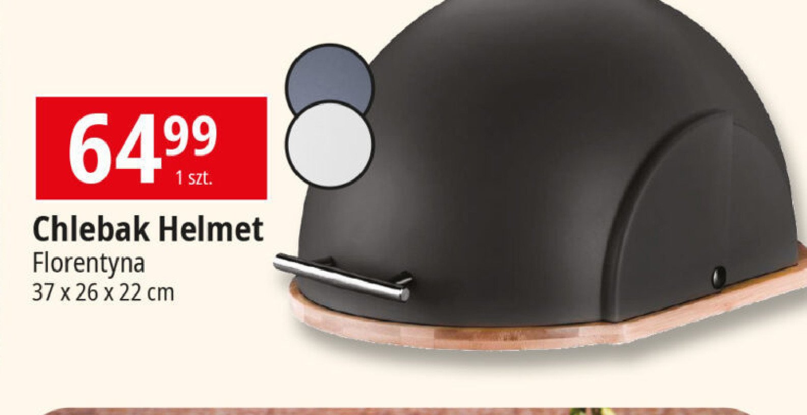 Chlebak helmet 37 x 26 x 22 cm szary Florina (florentyna) promocja