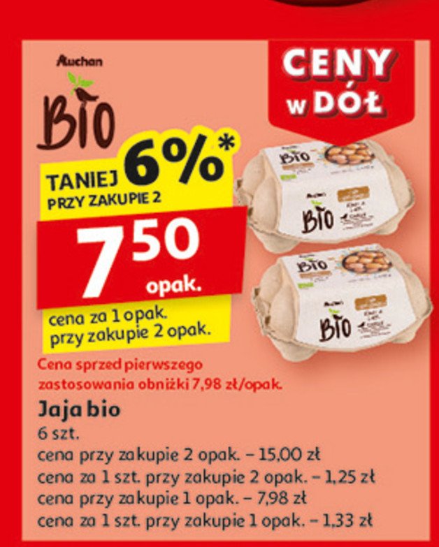 Jaja bio Auchan bio promocja w Auchan