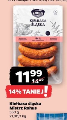 Kiełbasa śląska Mistrz Rohus promocja w Netto
