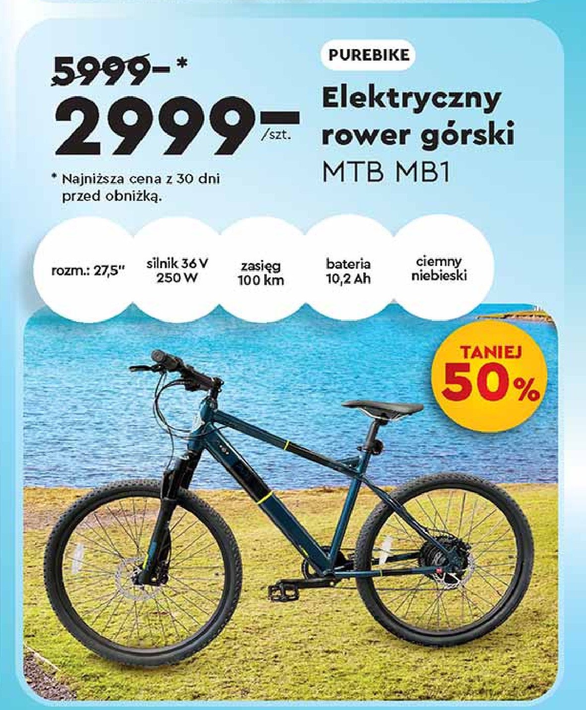 Rower elektryczny górski mtb mb1 purebike promocja