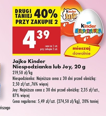 Jajko z niespodzianką Kinder promocja w Biedronka