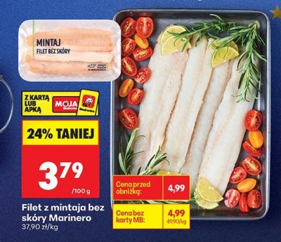 Filet z mintaja bez skóry Marinero promocja w Biedronka