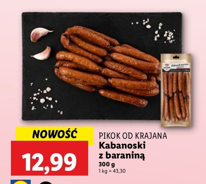 Kabanosy z baraniną Pikok od krajana promocja w Lidl