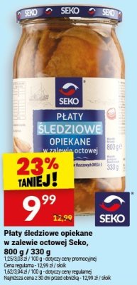 Płaty śledziowe opiekane w zalewie octowej Seko, 800 g / 330 g promocja w Twój Market