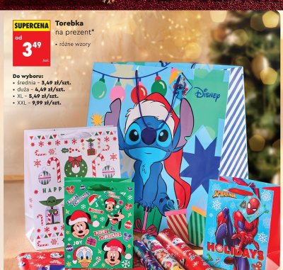 Torebka na prezent różne wzory - rozmiar XXL promocja w Biedronka