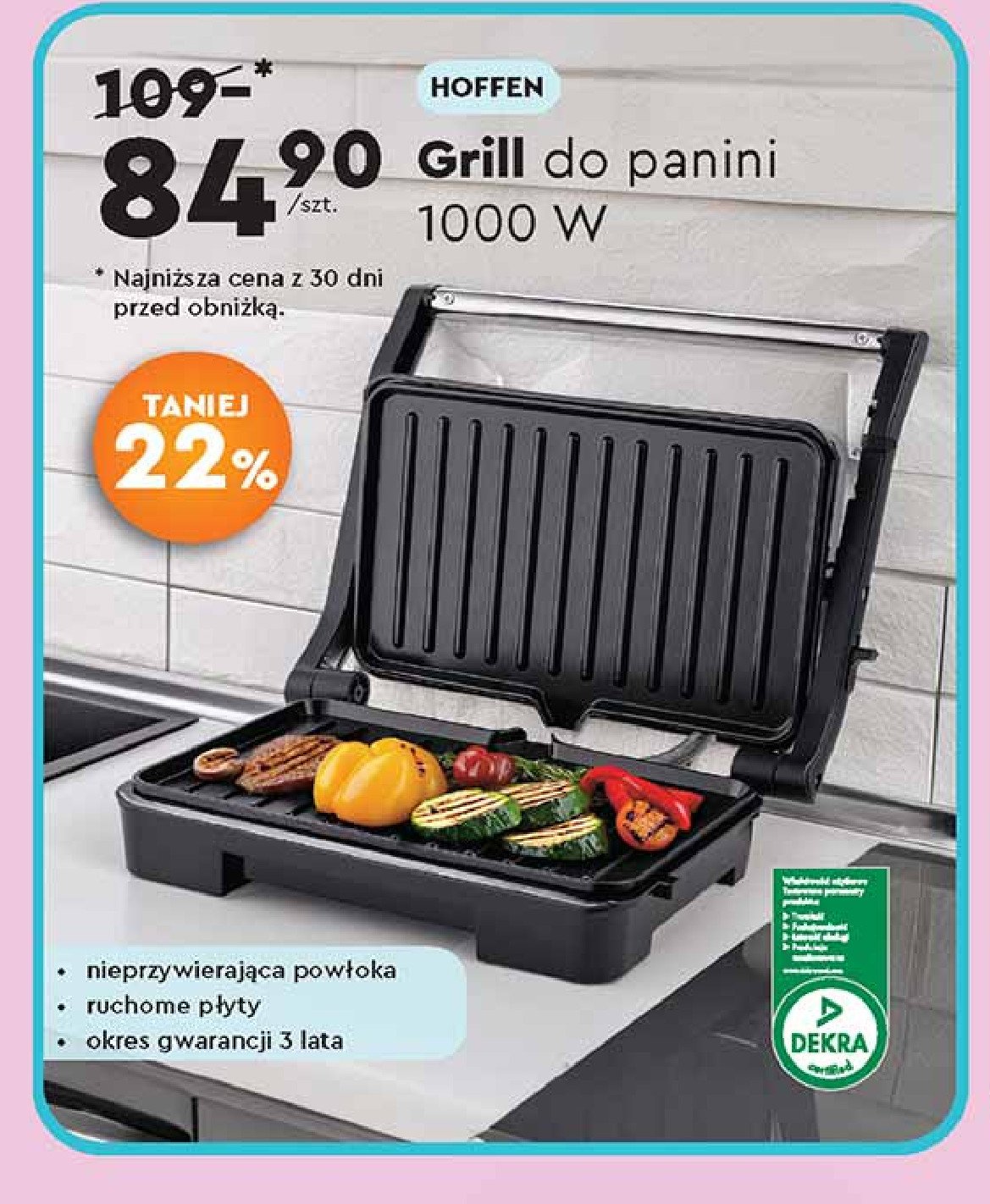 Grill elektryczny panini Hoffen promocja w Biedronka