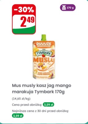 Mus kasza jaglana mango marakuja Musly  promocja w Dino