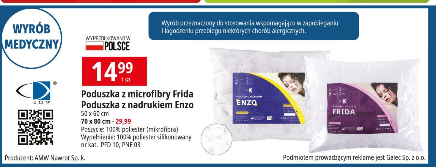 Poduszka enzo 70 x 80 cm Amw promocja w Leclerc