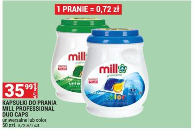 Kapsułki do prania MILL PROFESSIONAL DUO CAPS uniwersalne lub color promocja w Merkury Market