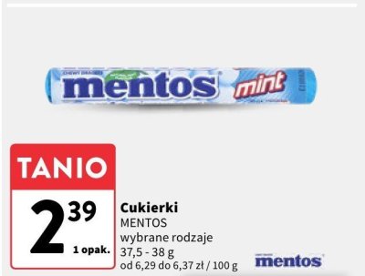Cukierki Mentos wybrane rodzaje promocja w Intermarche