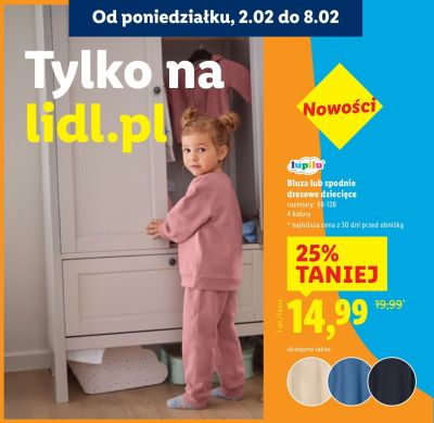 Bluza lub spodnie dresowe dziecięce promocja w Lidl