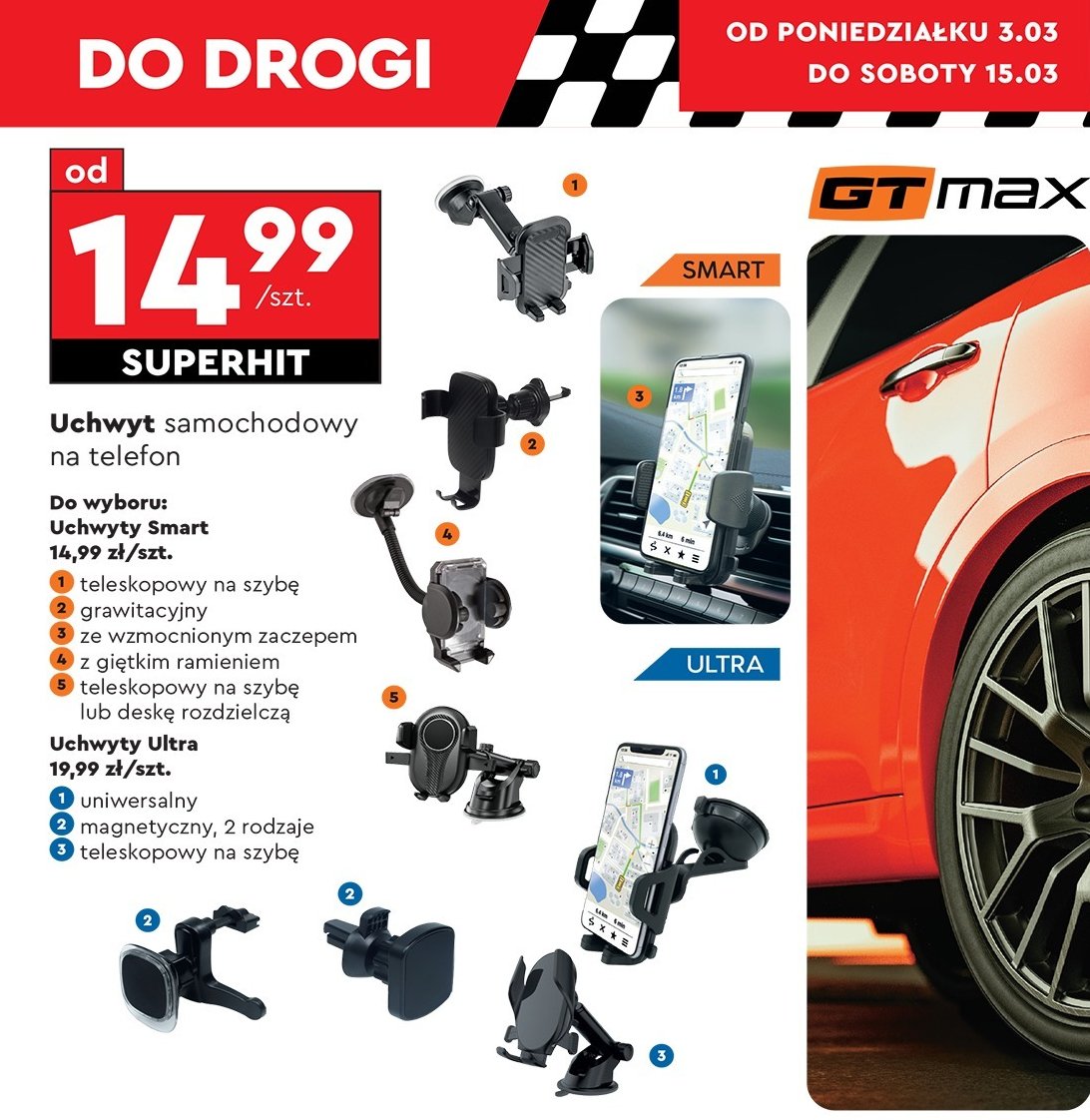 Uchwyt z elastycznym ramieniem Gt max promocja w Biedronka