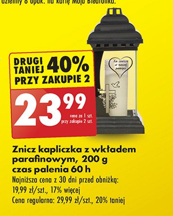 Znicz kapliczka 200 g 60 h promocja