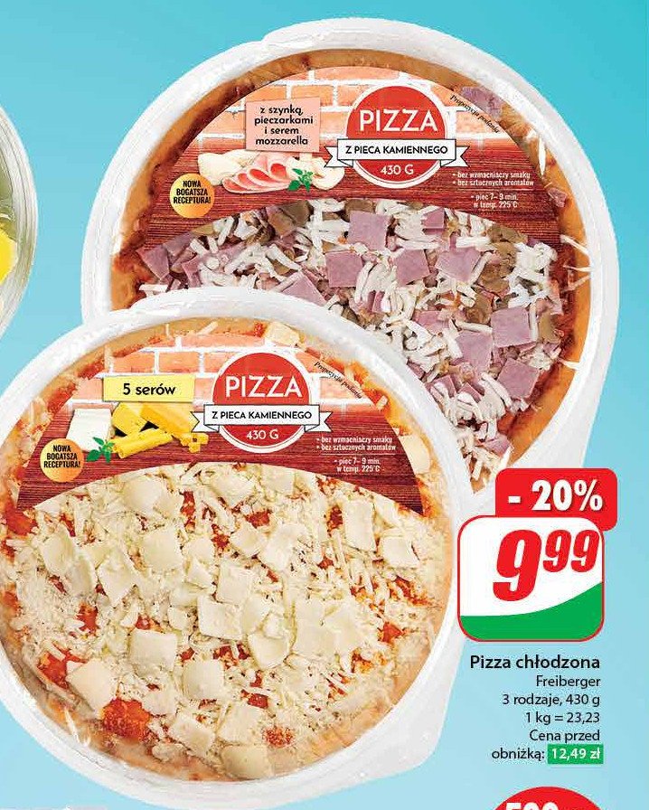 Pizza z szynką i pieczarkami FREIBERGER promocja