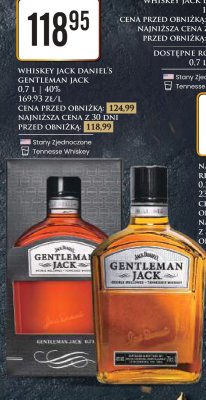 Whiskey Gentleman Jack 0,7 l promocja w Dino