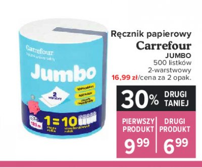 Ręcznik papierowy Carrefour jumbo promocja